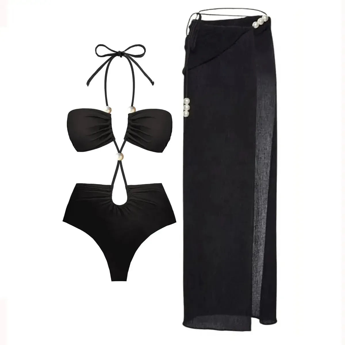 Bikini Perlé 3 Pièces Blanc & Élégant-Saylana