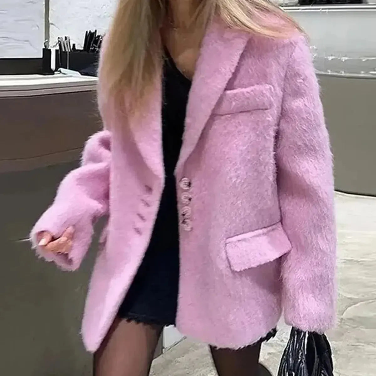 Blazer Chaud Col Revers-Saylana