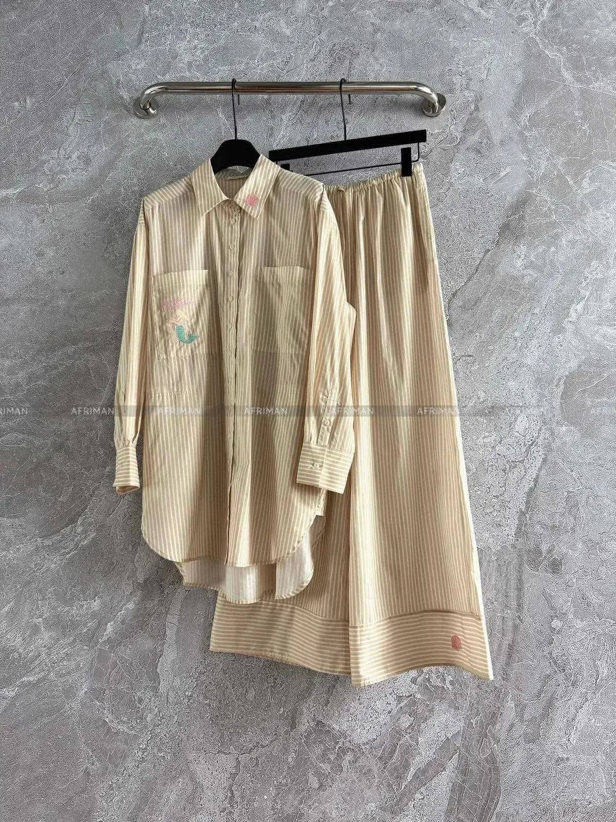 Blouse Ample avec Poche + Pantalon Large-Saylana