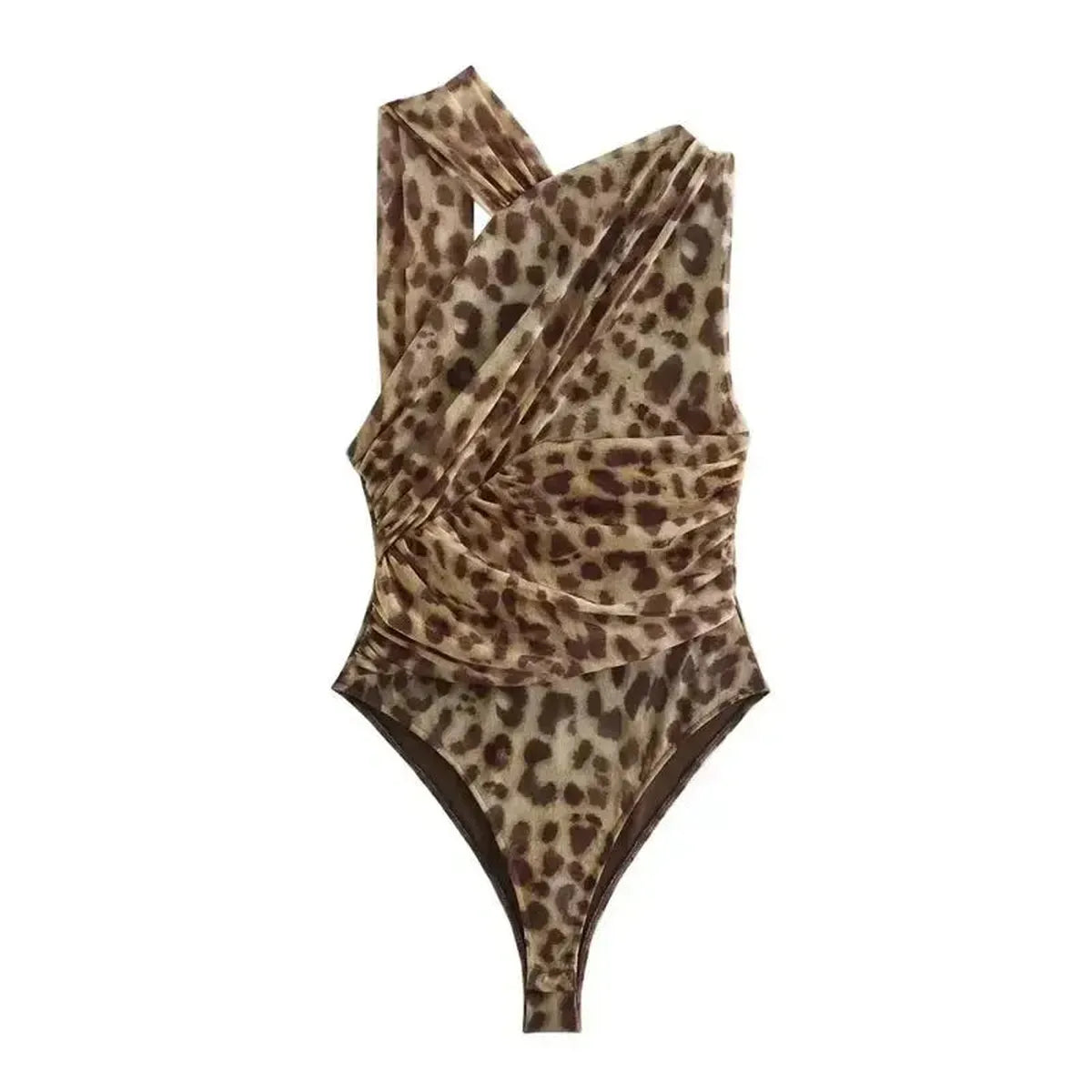 Body Léopard Transparent Sans Manches-Saylana