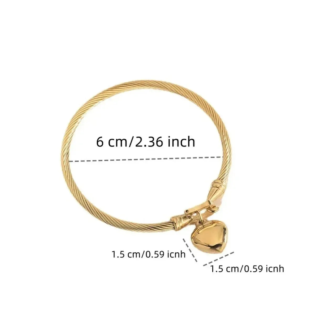 Bracelet Cœur Acier Doré 18K-Saylana