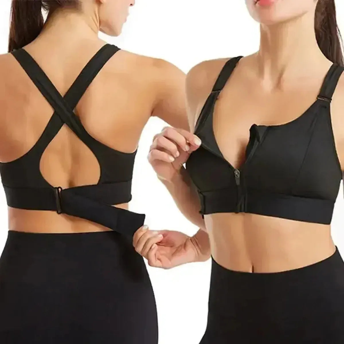 Brassière Sport Zippée Femme Maintien Fort-Saylana