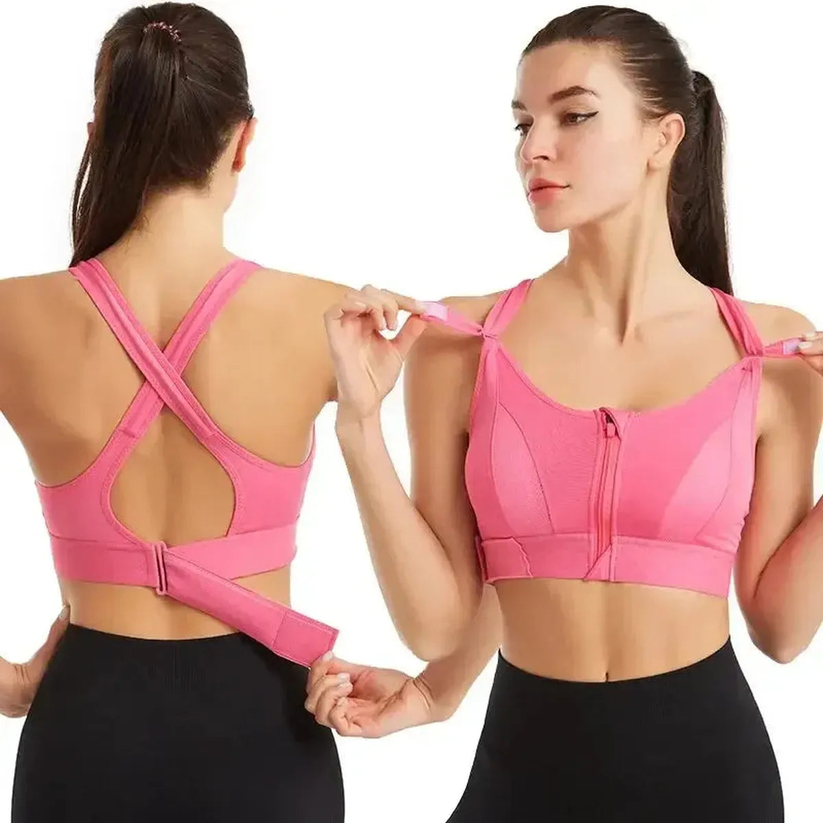 Brassière Sport Zippée Femme Maintien Fort-Saylana