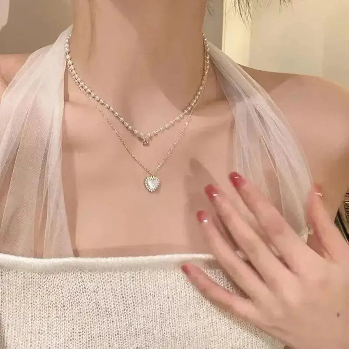 Collier Ras-du-Cou Goth Perlé-Saylana