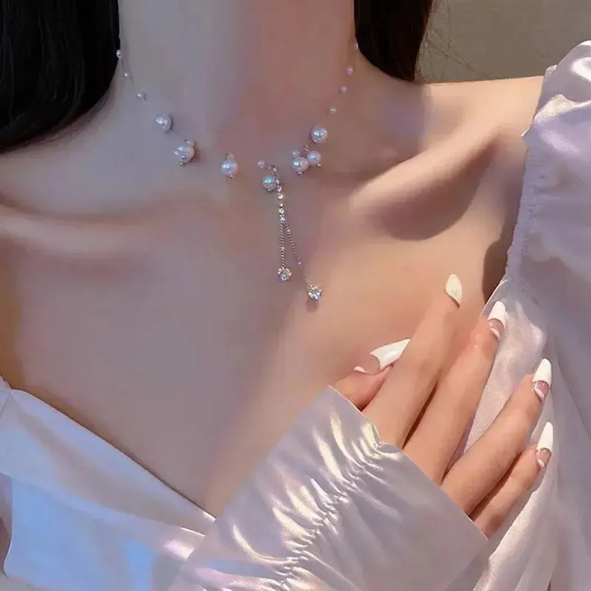 Collier Ras-du-Cou Goth Perlé-Saylana