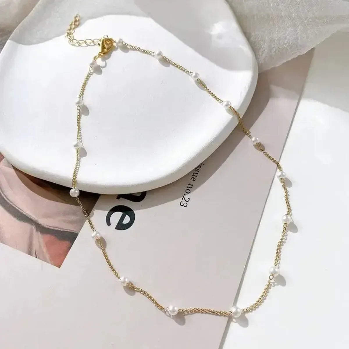 Collier Ras-du-Cou Goth Perlé-Saylana