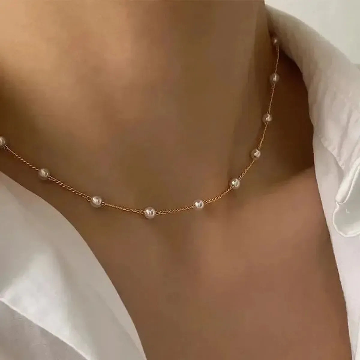 Collier Ras-du-Cou Goth Perlé-Saylana