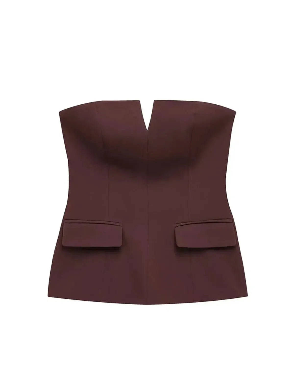 Crop top bustier uni pour look street élégant-Saylana