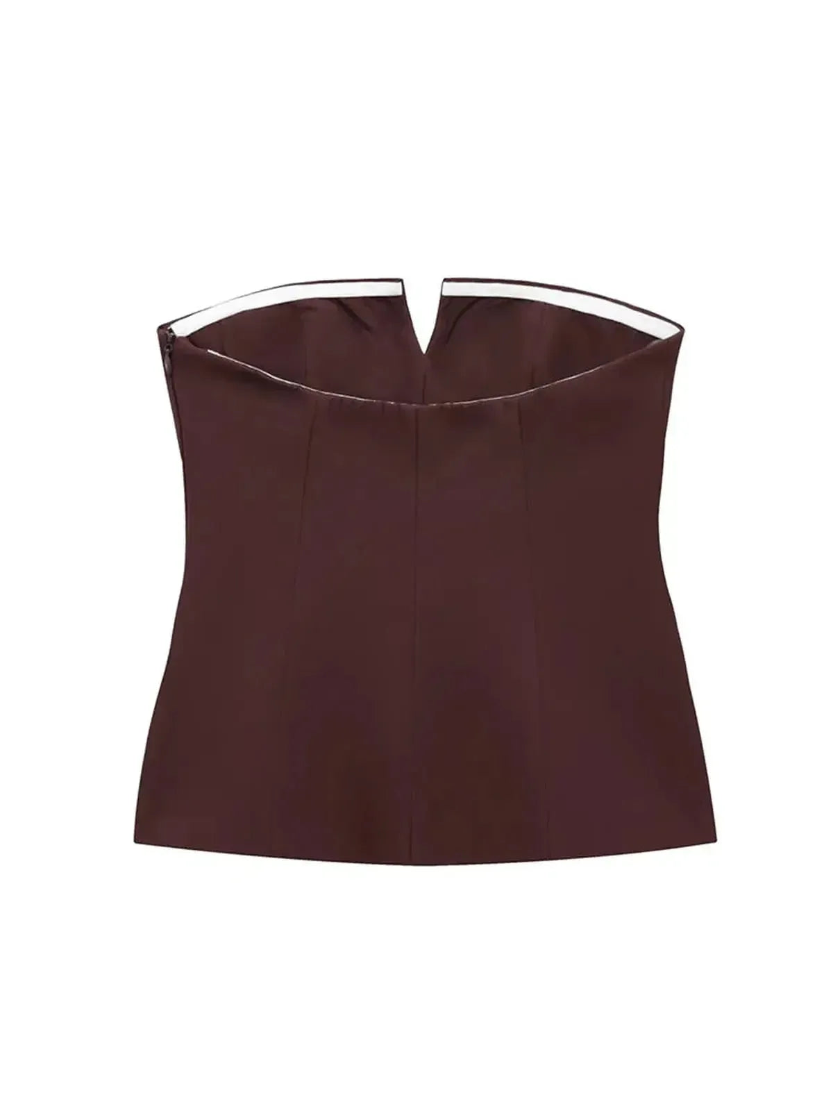 Crop top bustier uni pour look street élégant-Saylana