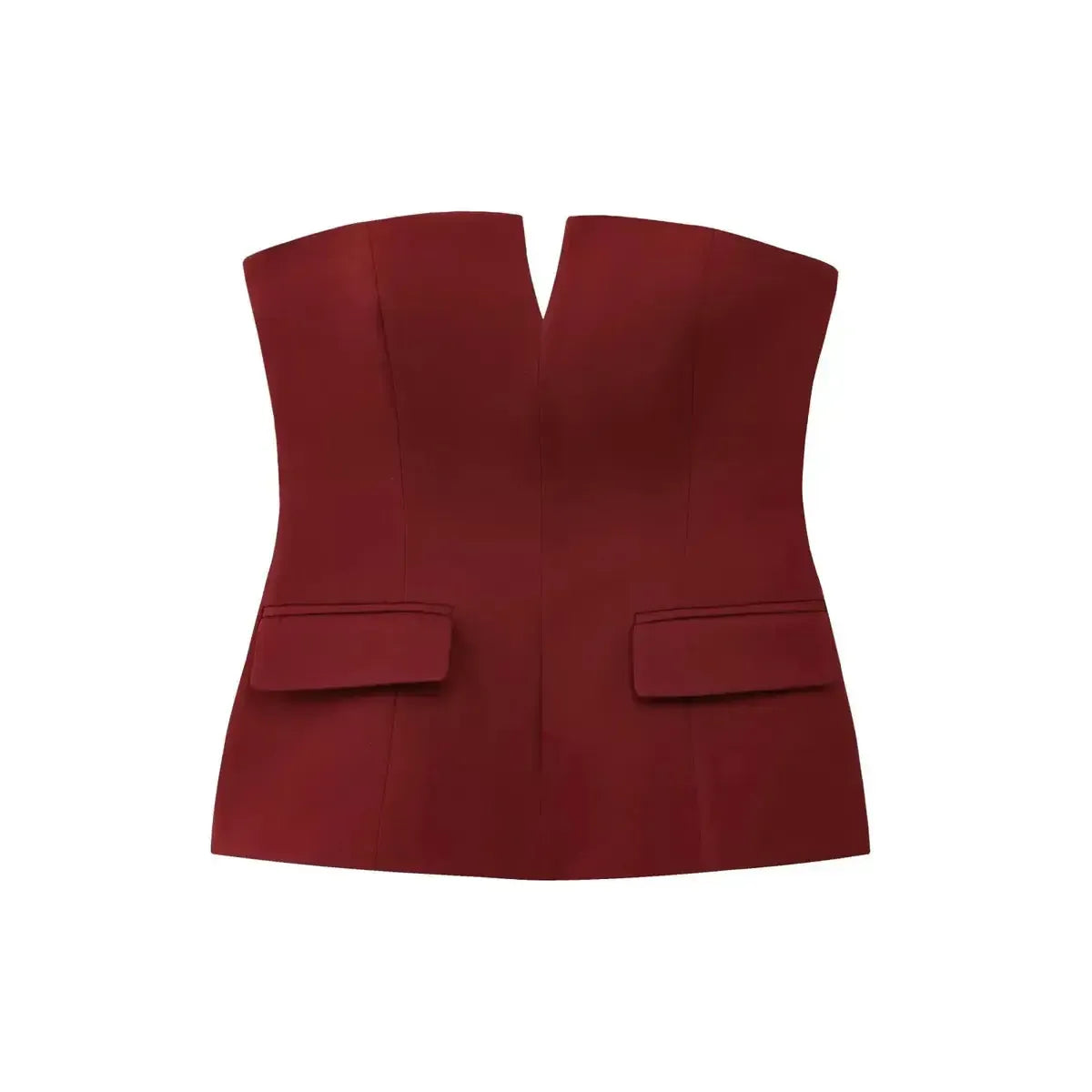 Crop top bustier uni pour look street élégant-Saylana
