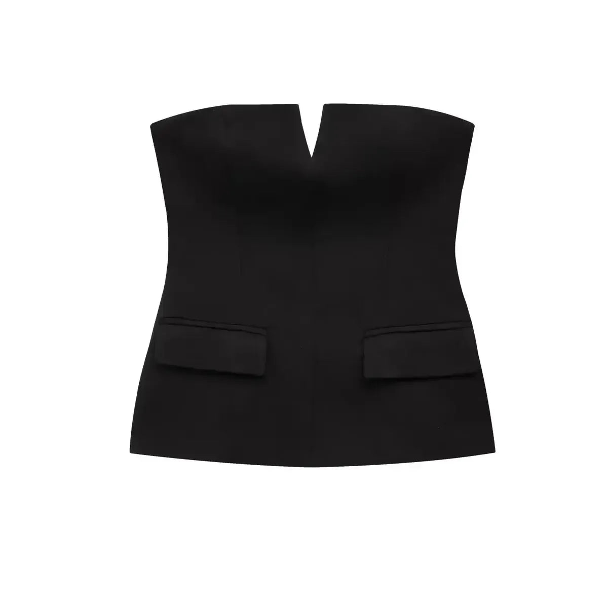 Crop top bustier uni pour look street élégant-Saylana