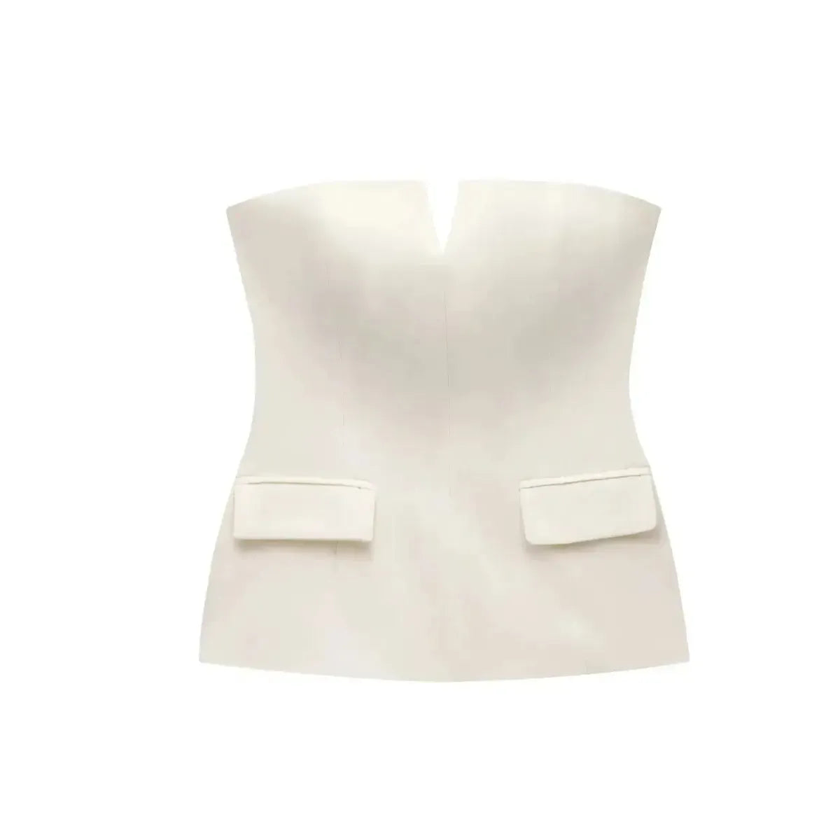 Crop top bustier uni pour look street élégant-Saylana