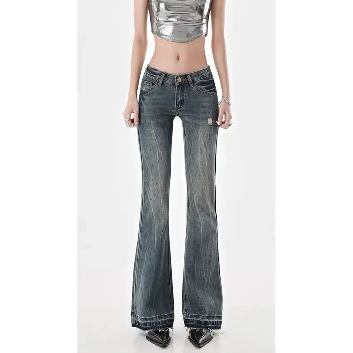 Denim coupe droite vintage streetwear-Saylana
