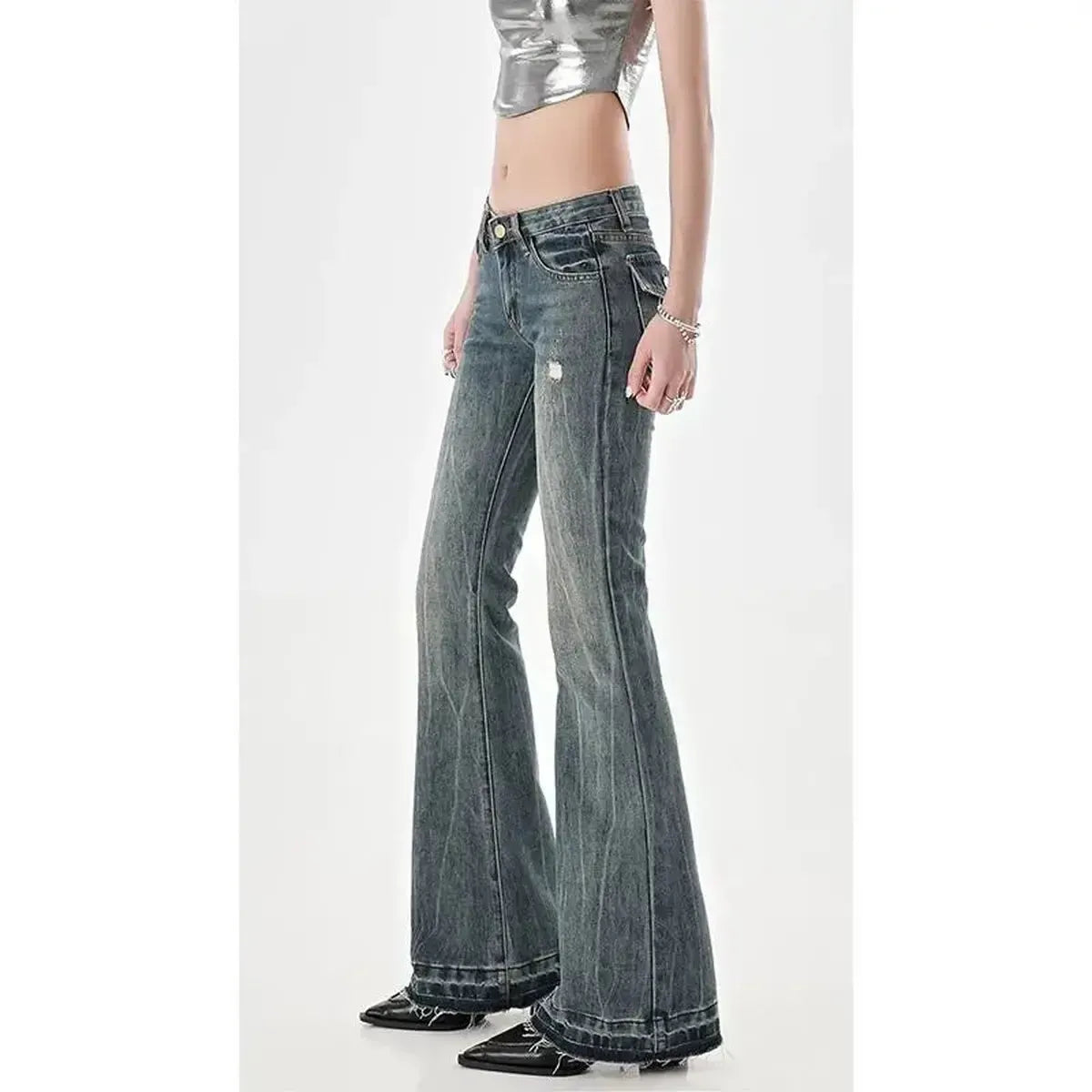 Denim coupe droite vintage streetwear-Saylana