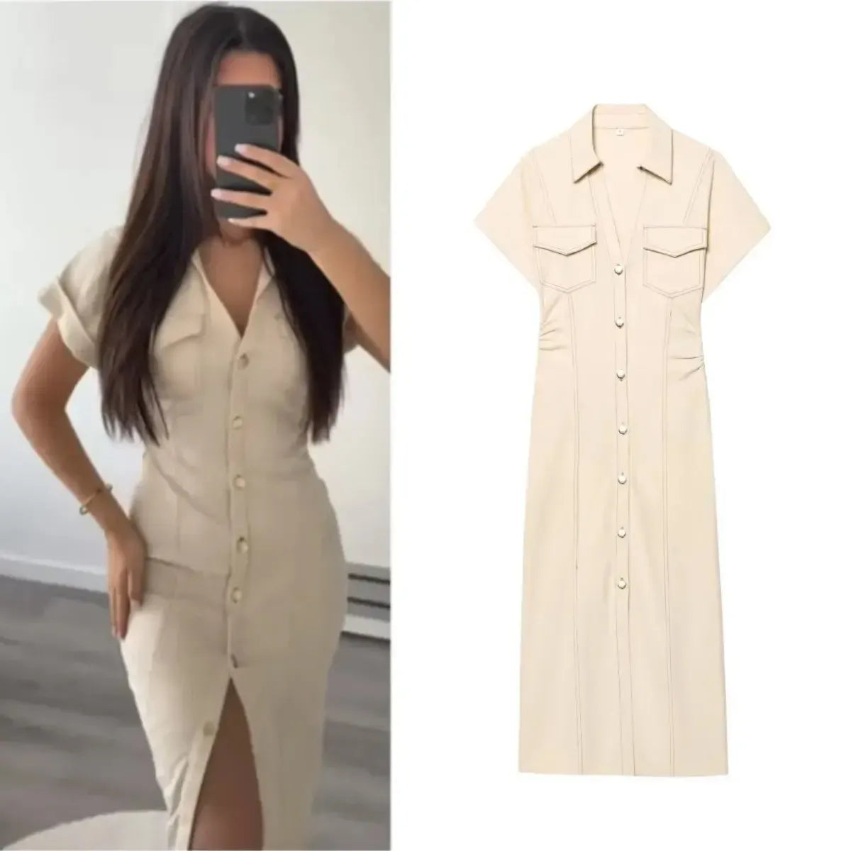 Élégante avec Zip Latéral-Saylana