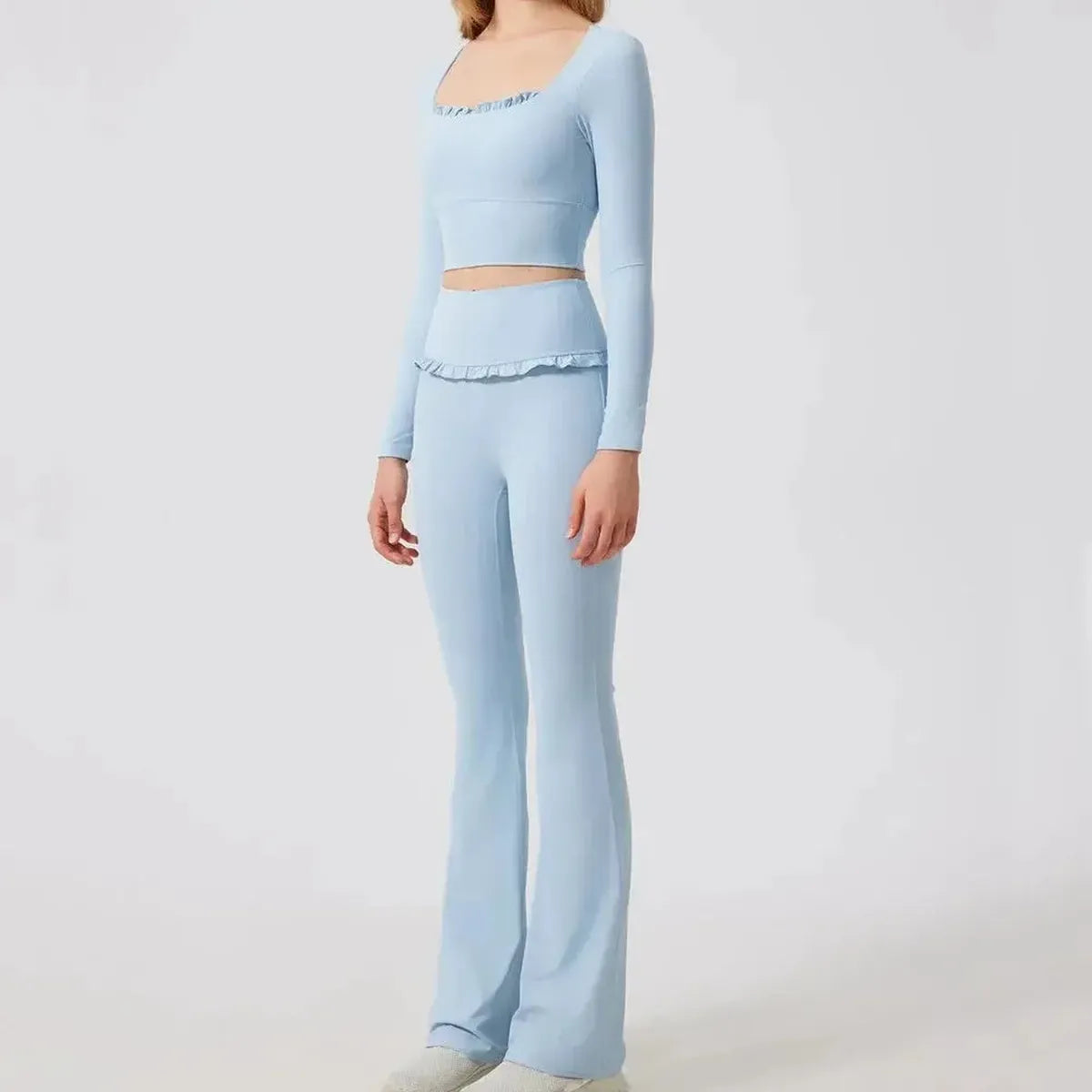 Ensemble Yoga Haut Long + Legging Évasé-Saylana