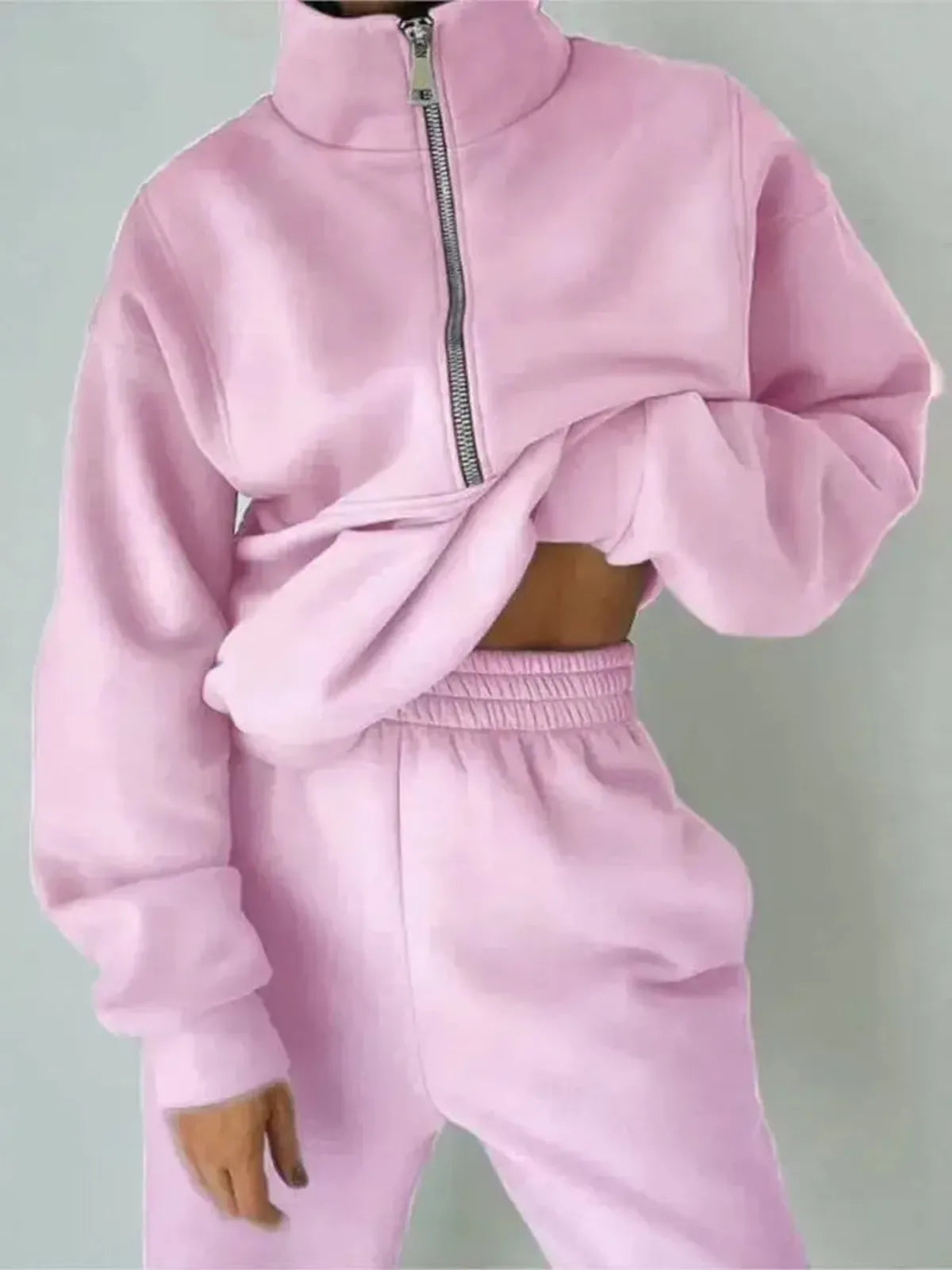 Ensemble Zippé Hoodie + Pantalon Femme Hiver-Saylana