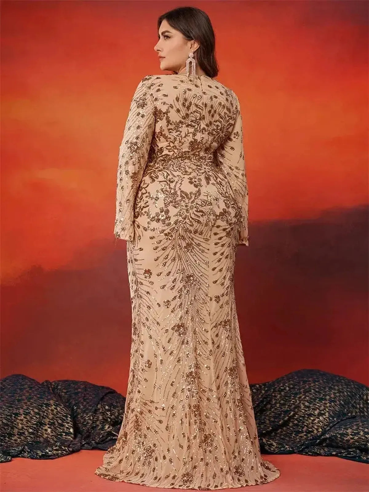 Grande Taille Soirée Sequins-Saylana
