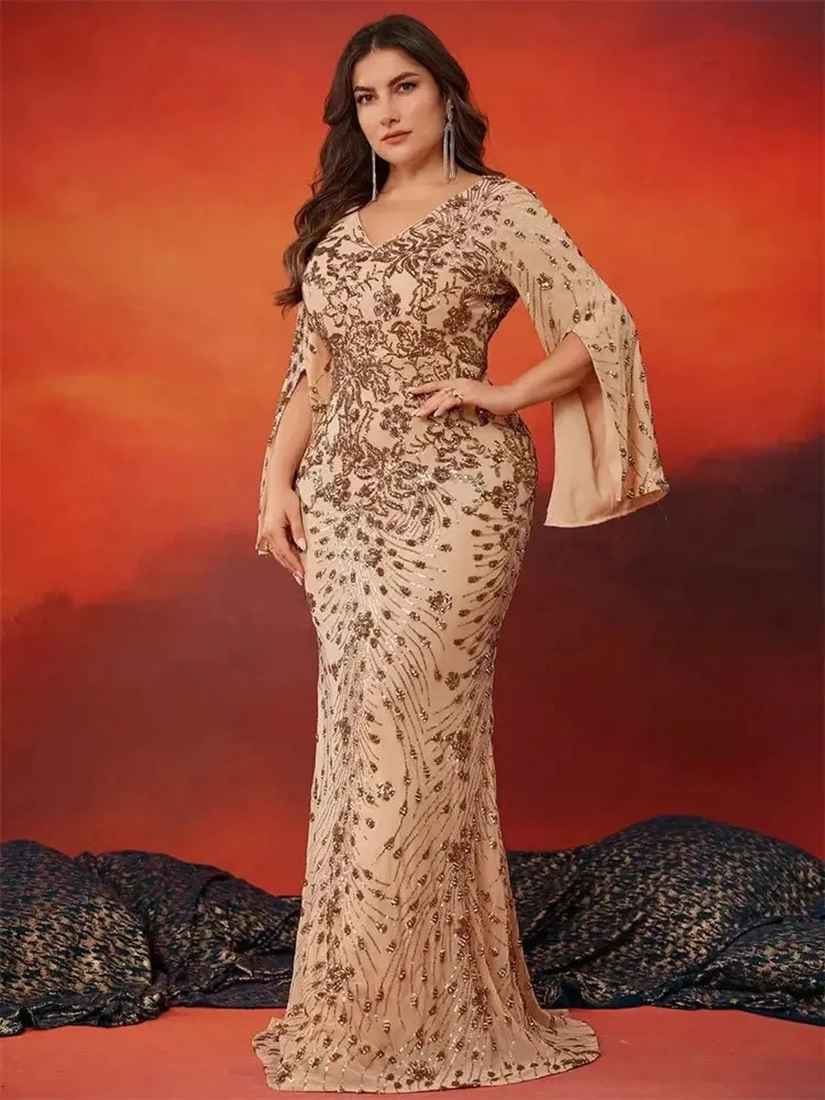Grande Taille Soirée Sequins-Saylana
