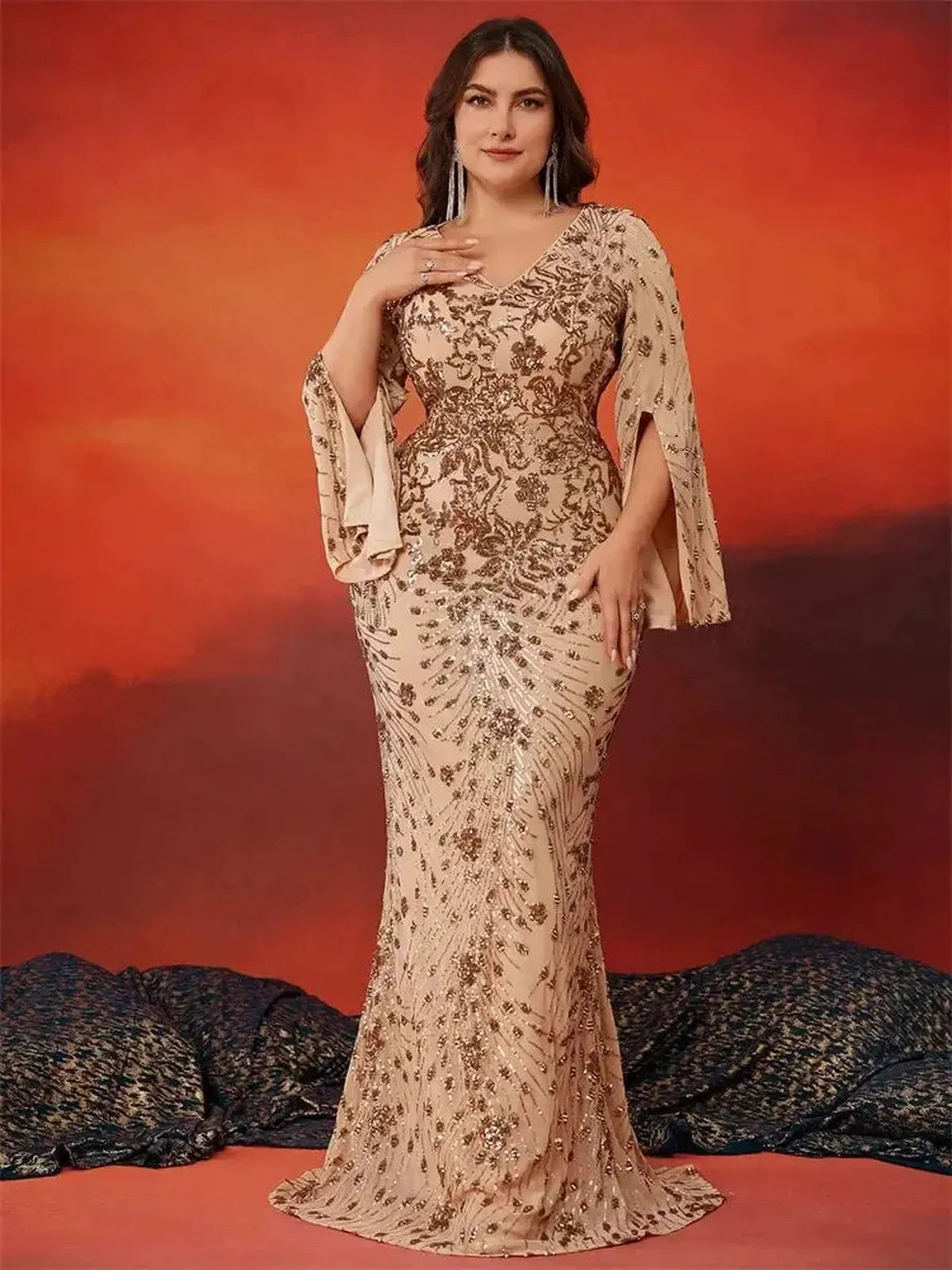 Grande Taille Soirée Sequins-Saylana