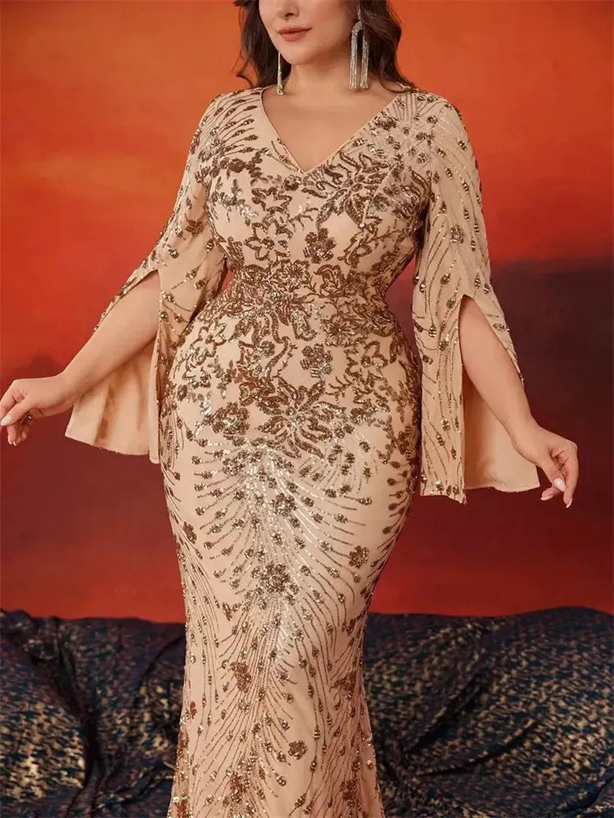 Grande Taille Soirée Sequins-Saylana
