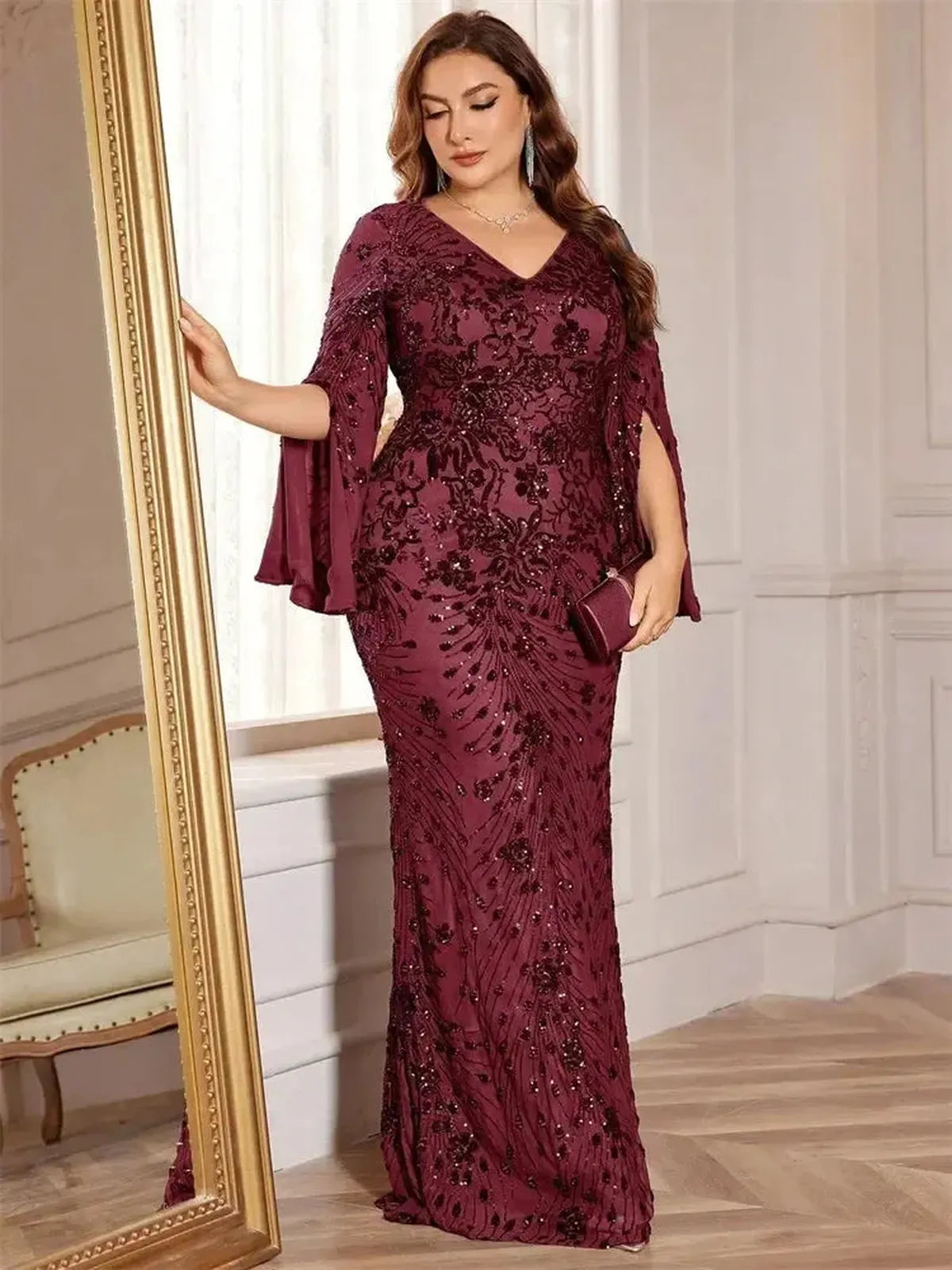 Grande Taille Soirée Sequins-Saylana