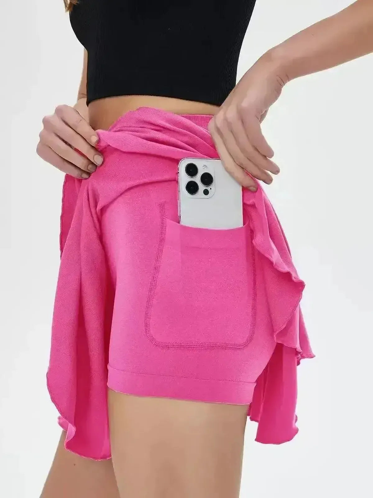 Jupe de Tennis Taille Haute avec Short Intégré-Saylana