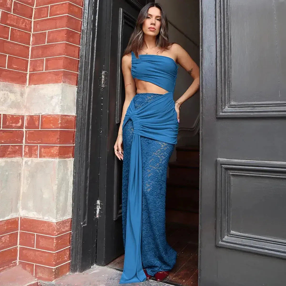 Look Club Élancé : Crop Top & Jupe Slit-Saylana