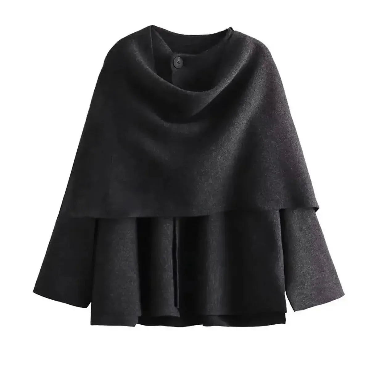 Manteau Hiver Asymétrique à Écharpe-Saylana