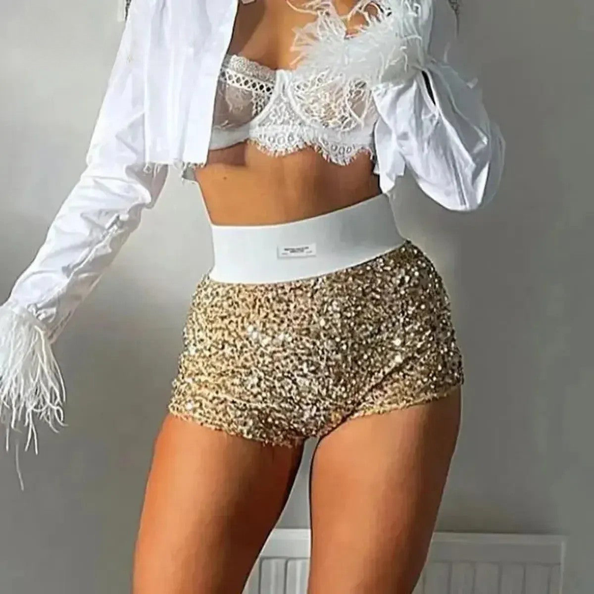 Mini coupe glitter pour un look de soirée brillant-Saylana