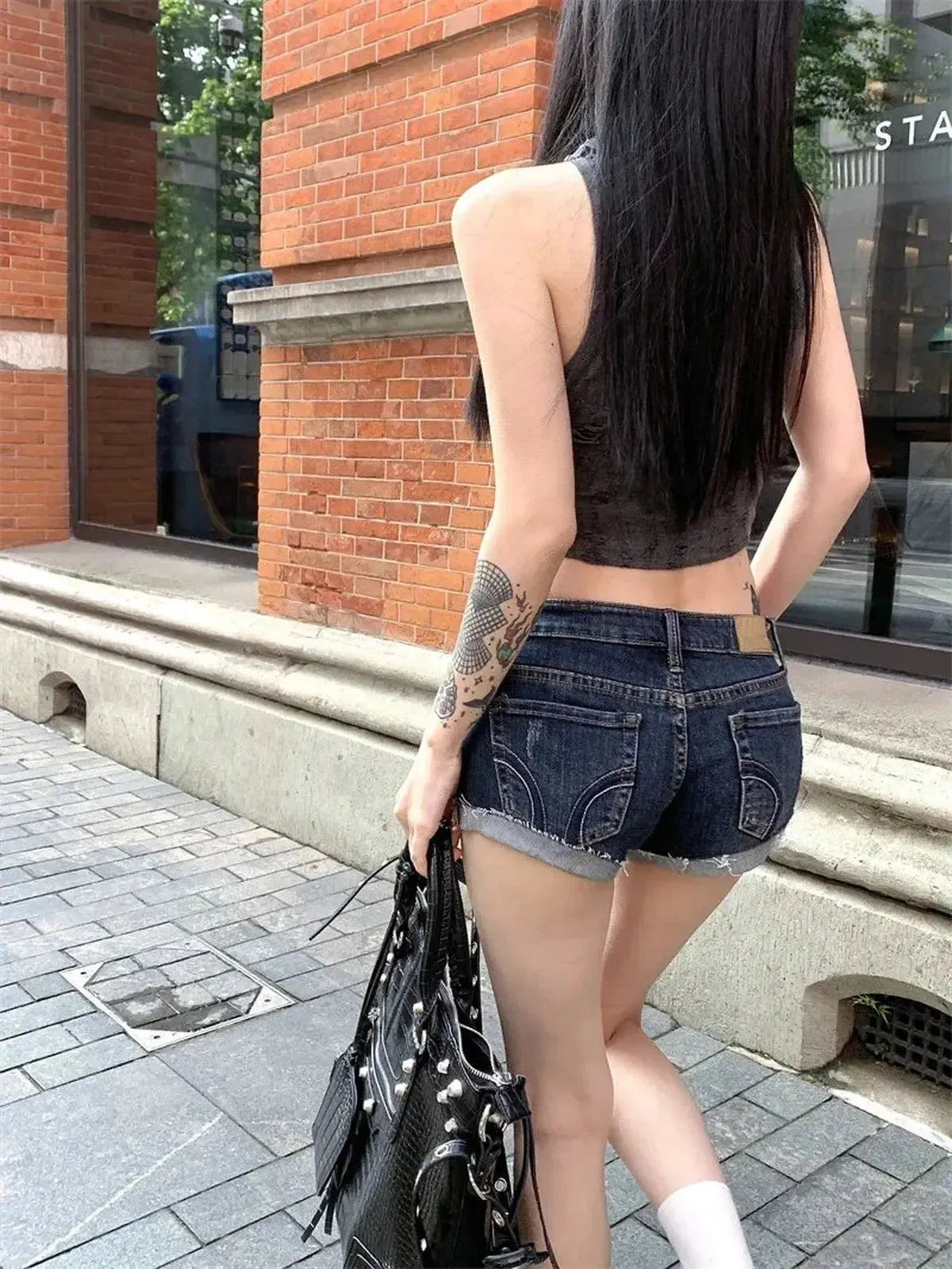 Mini denim taille basse stylé-Saylana