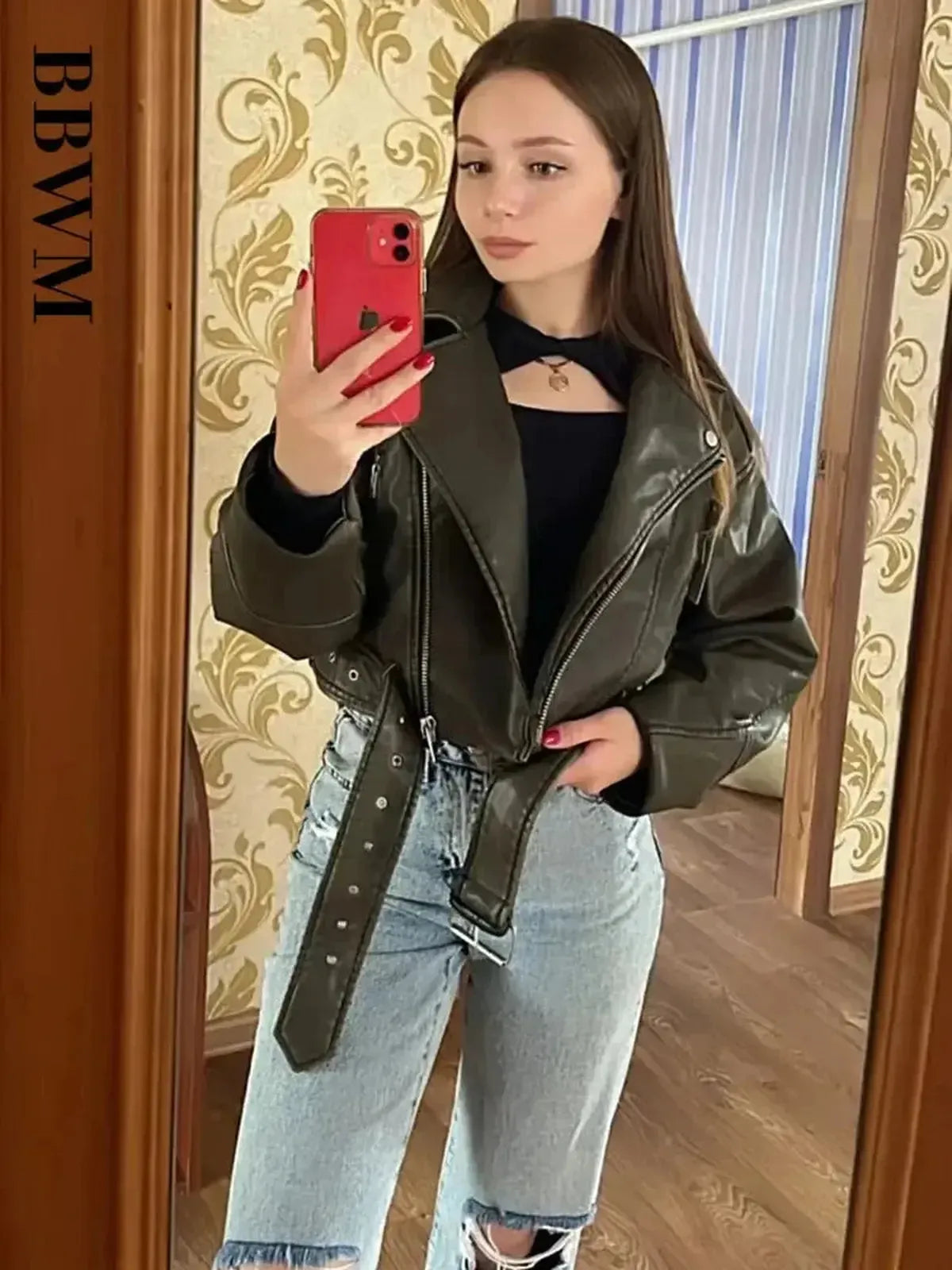 Oversize Biker Rétro Zippée-Saylana