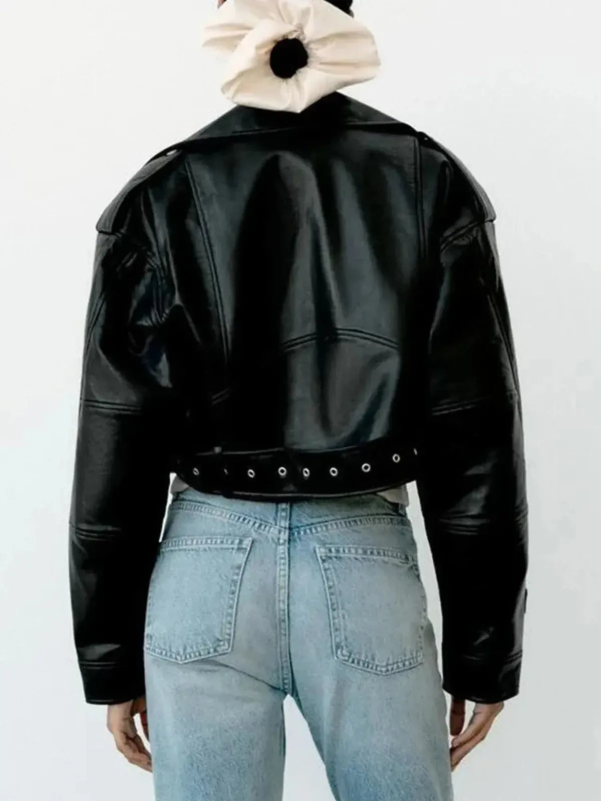 Oversize Biker Rétro Zippée-Saylana