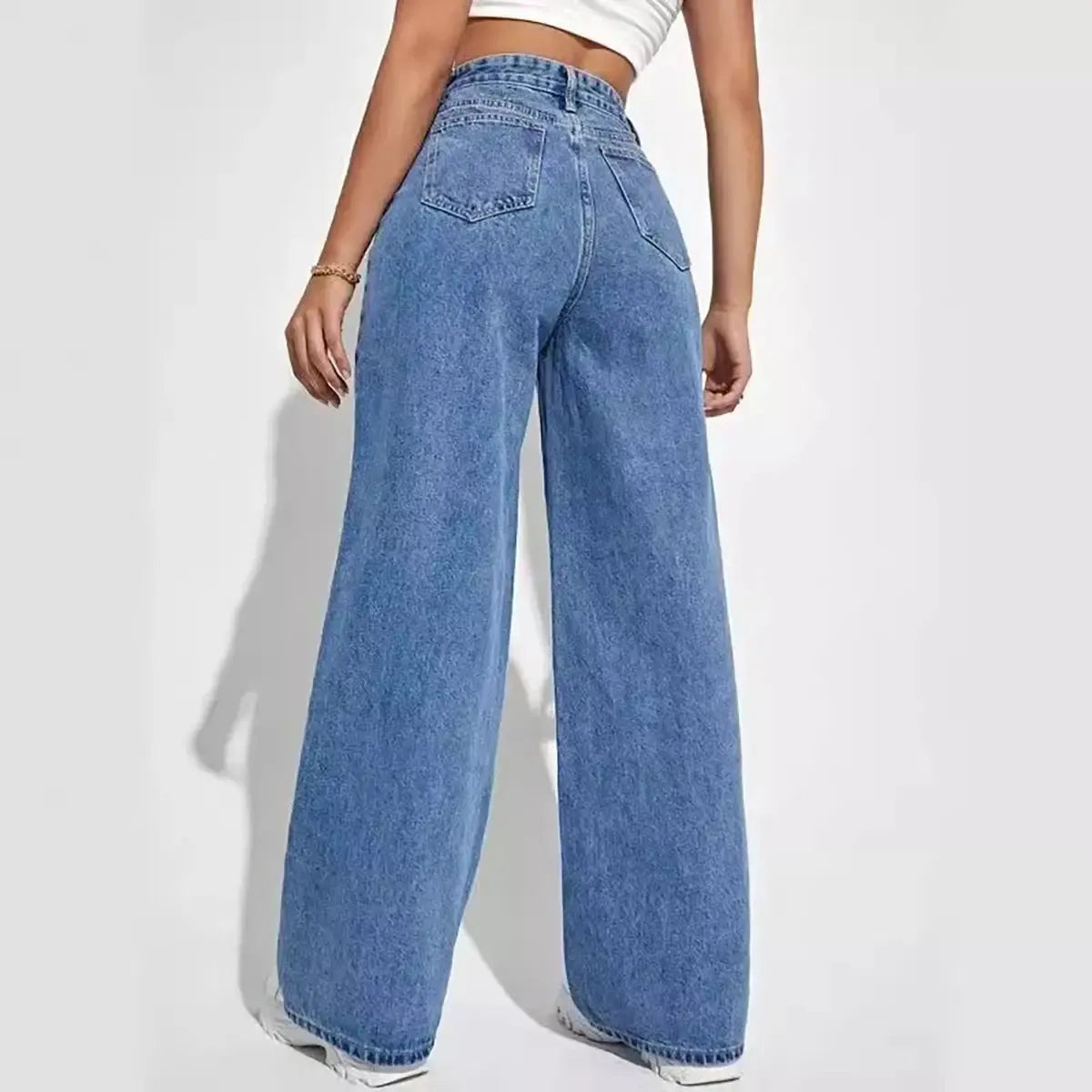 Pantalon Denim Évasé Tendance & Polyvalent-Saylana