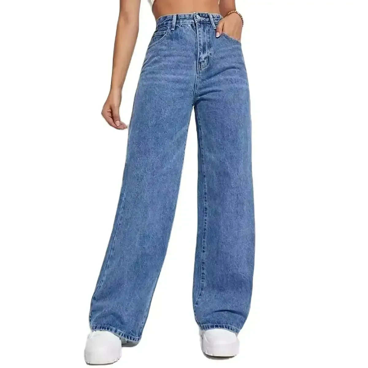 Pantalon Denim Évasé Tendance & Polyvalent-Saylana