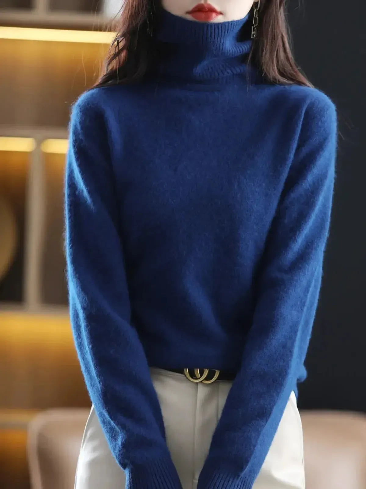 Pull Col Roulé Cachemire Visón-Saylana