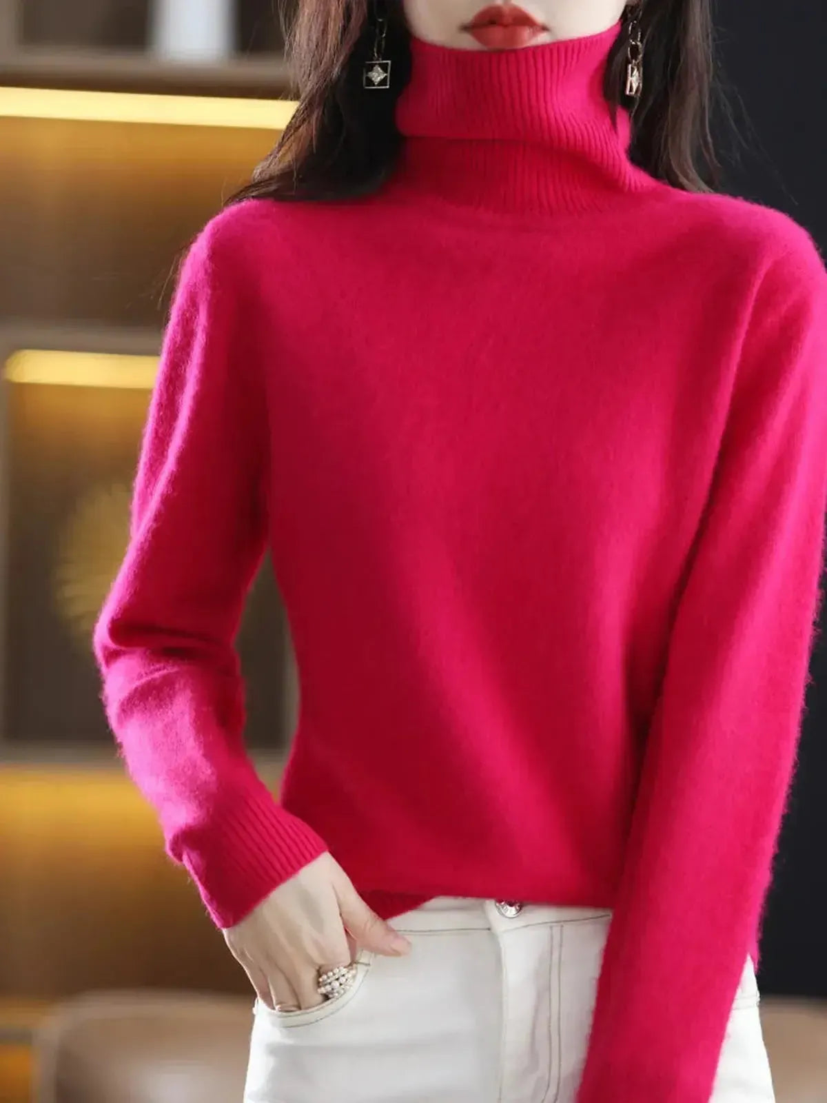 Pull Col Roulé Cachemire Visón-Saylana