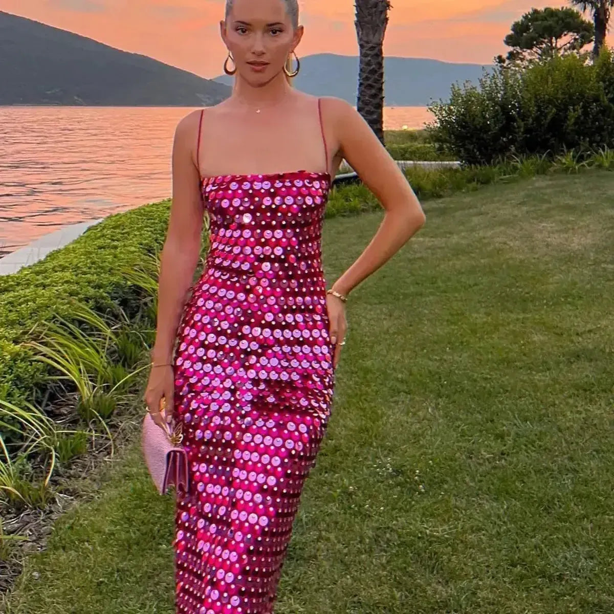 Robe Bohème Colorée à Sequins & Perles-Saylana