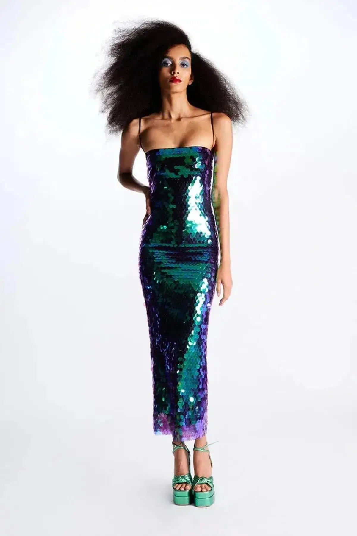 Robe Bohème Colorée à Sequins & Perles-Saylana