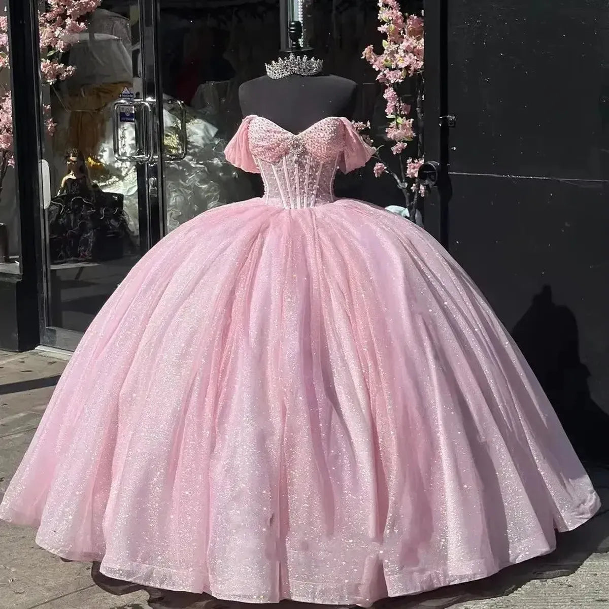 Robe Quinceañera Tulle Scintillant-Saylana