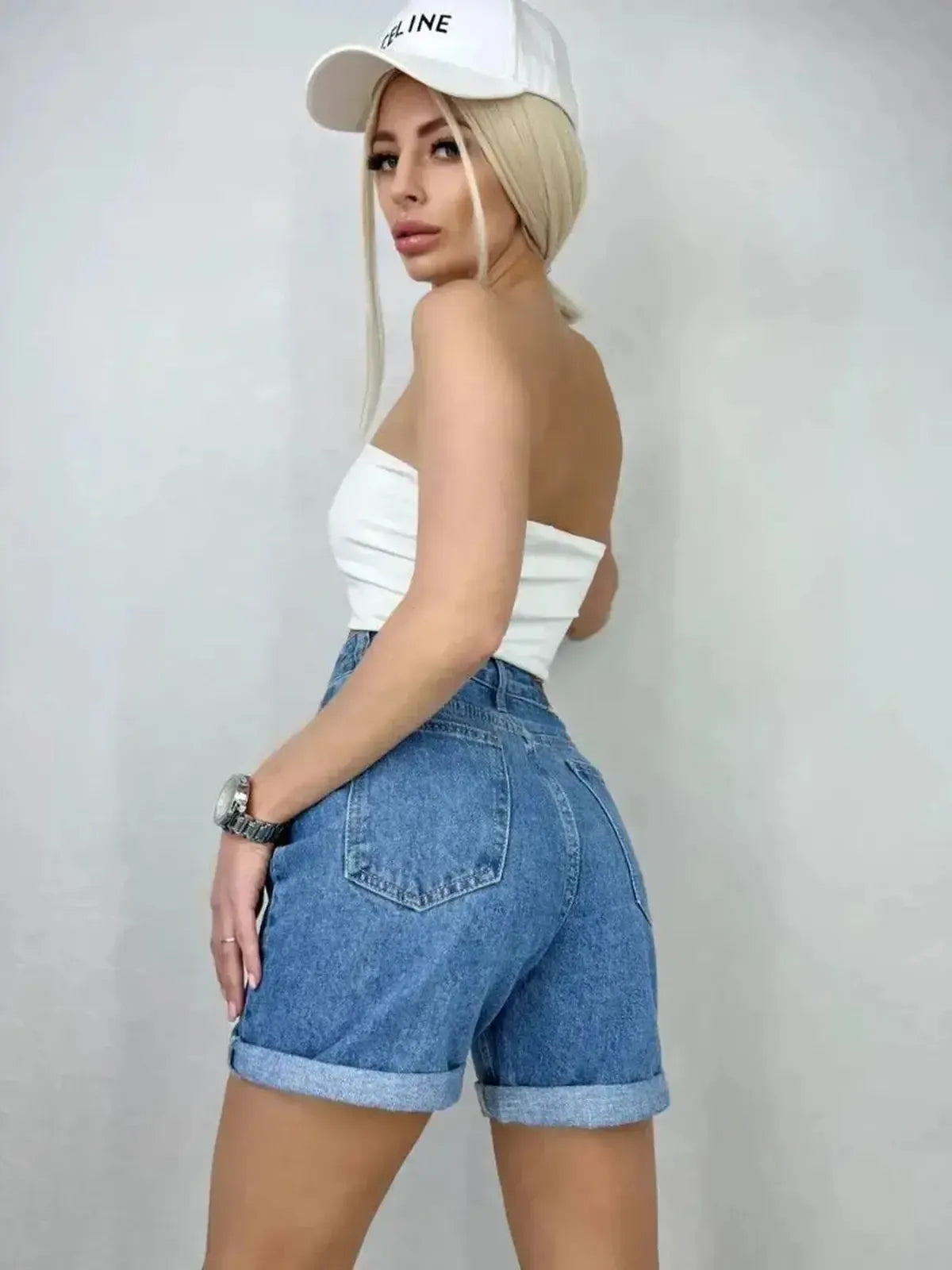 Short Large Jean Décontracté-Saylana