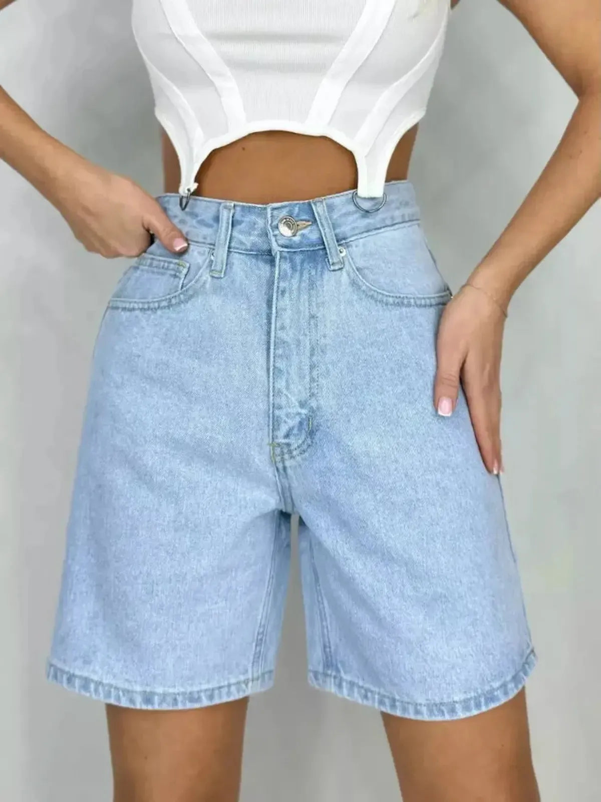 Short Large Jean Décontracté-Saylana