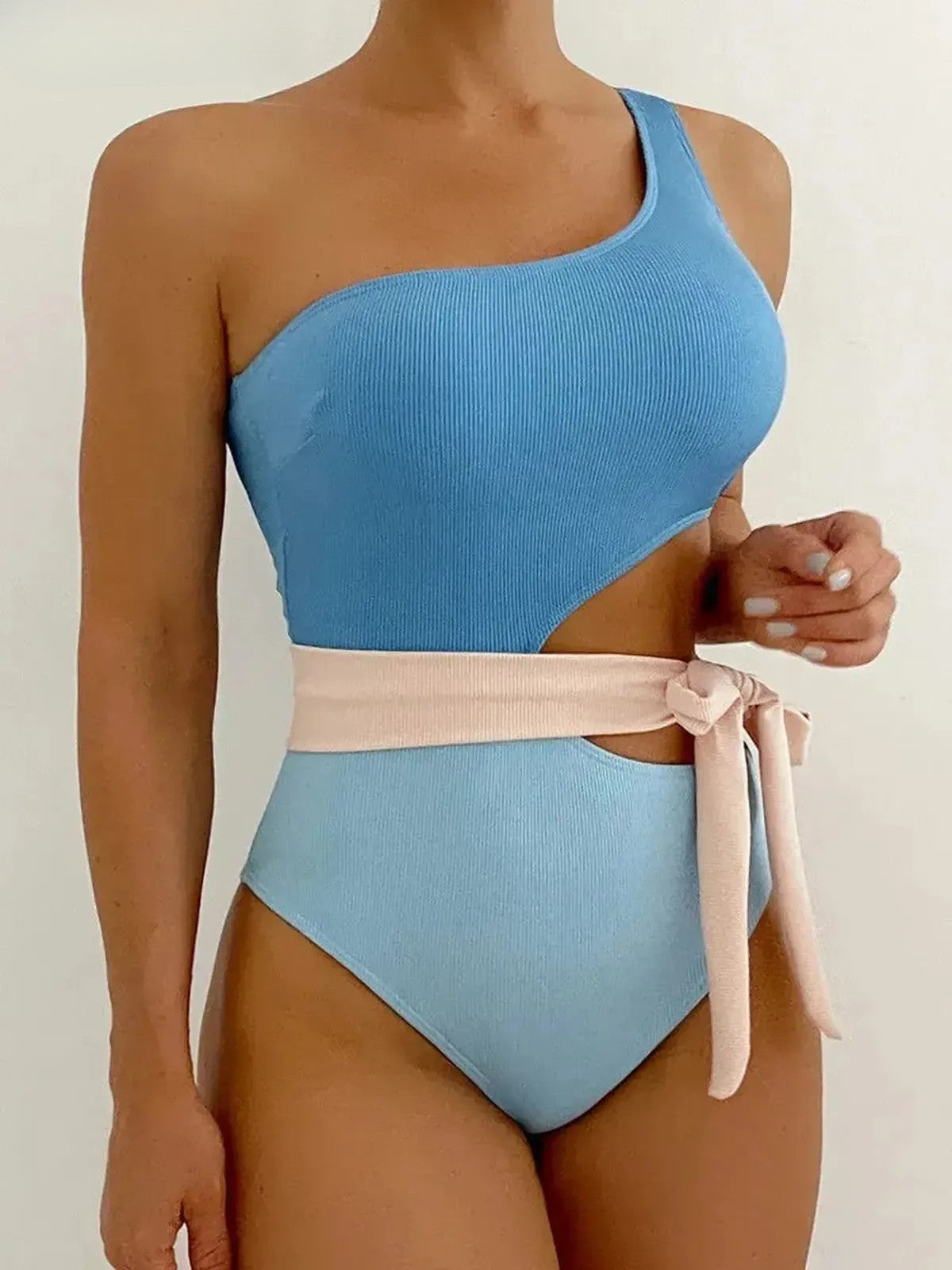 Swimwear Patchwork Sexy Épaule Unique-Saylana