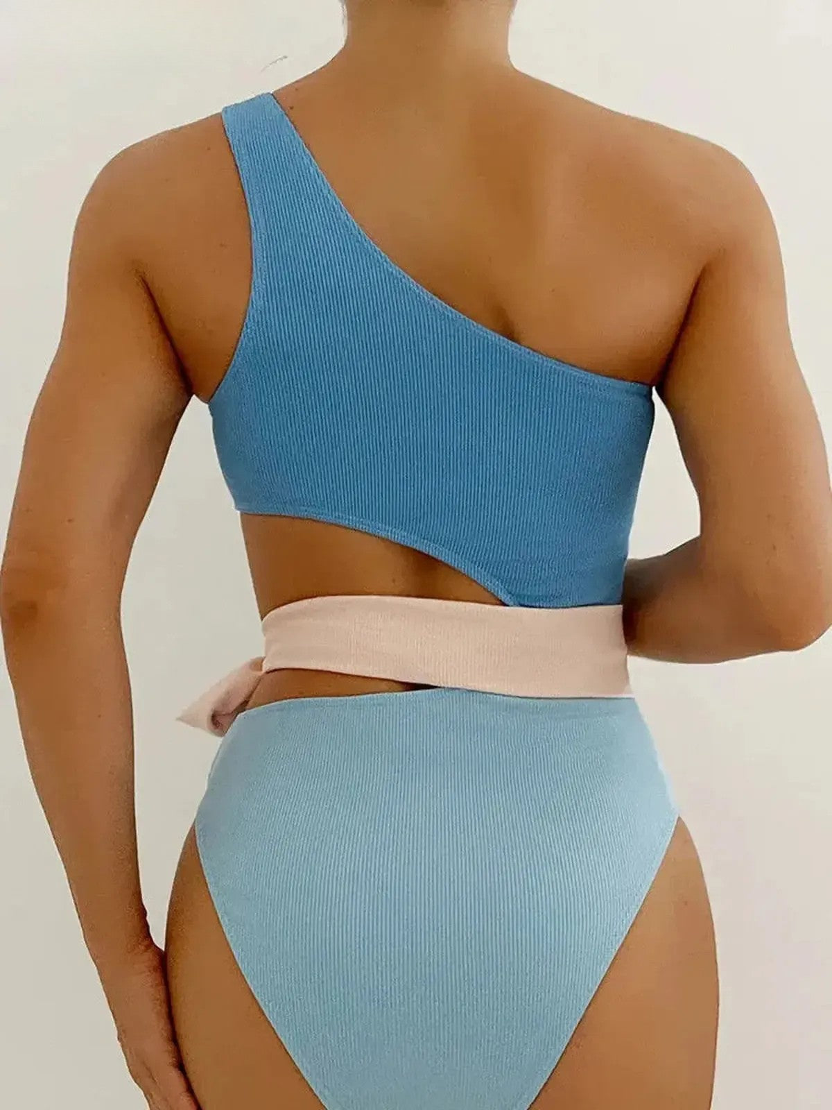 Swimwear Patchwork Sexy Épaule Unique-Saylana