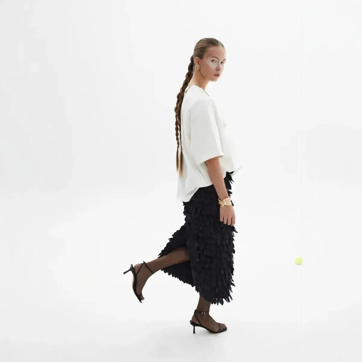 T-shirt imprimé coquillage Y2K au col rond casual-Saylana