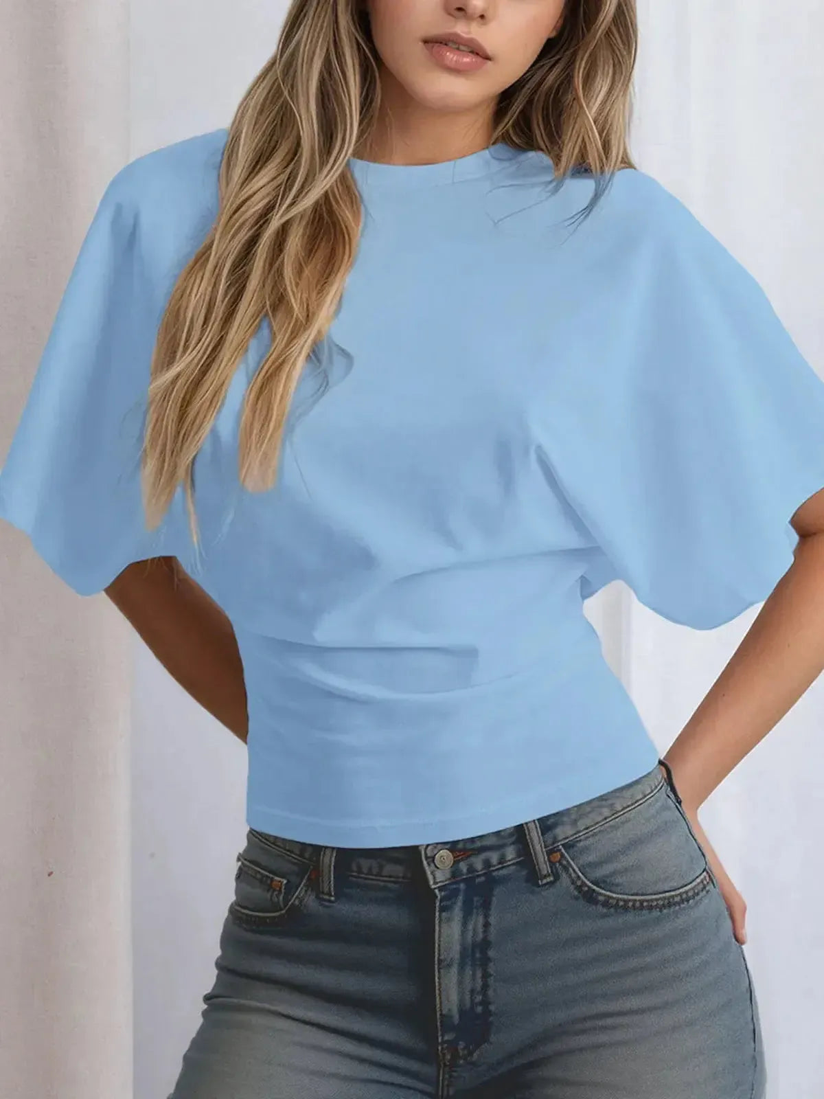 T-shirt loose à manches courtes et taille cintrée-Saylana