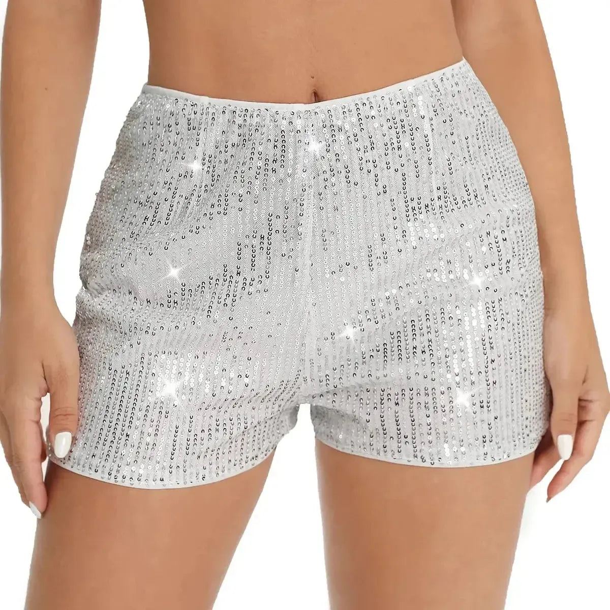 Taille haute à sequins pour un look club brillant-Saylana