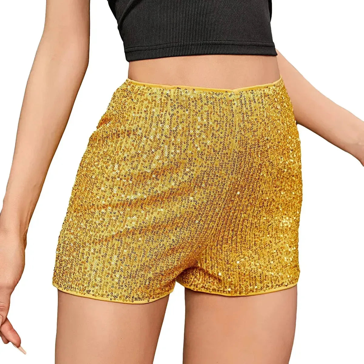 Taille haute à sequins pour un look club brillant-Saylana