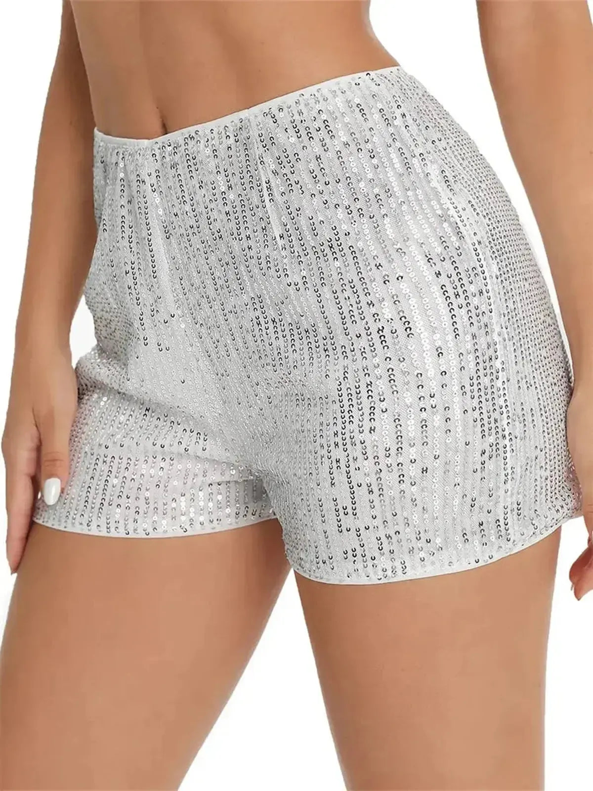 Taille haute à sequins pour un look club brillant-Saylana