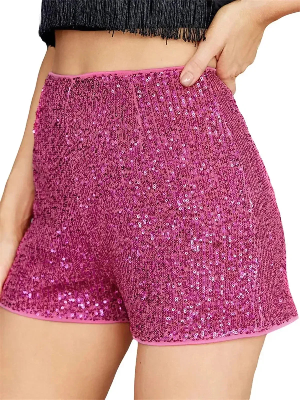Taille haute à sequins pour un look club brillant-Saylana